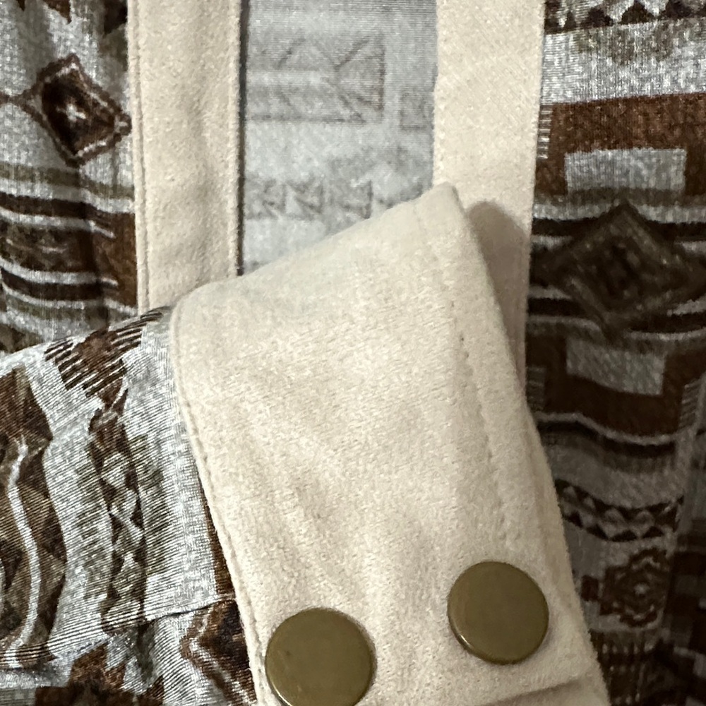 Sterling & Stitch Cream, Brown, Gray Print Shirt - Picture 5 of 8